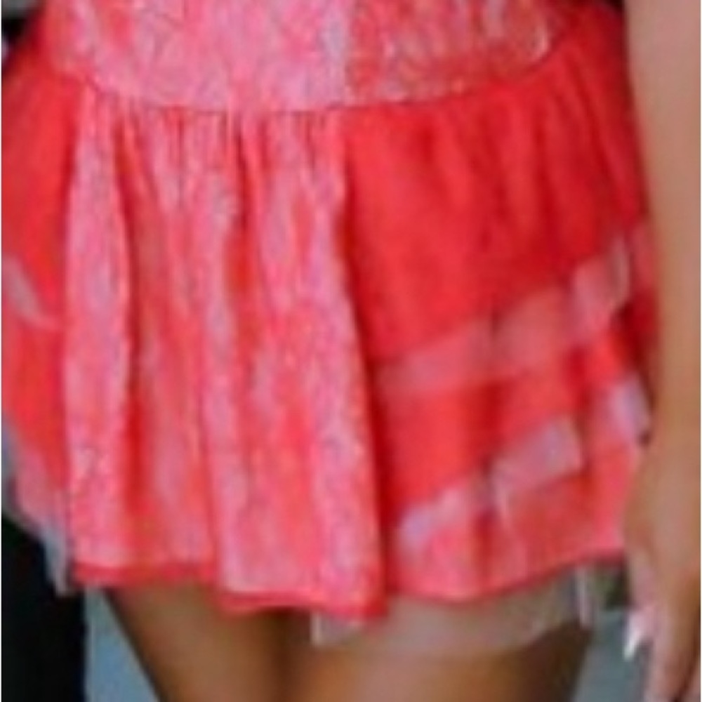 BCBGirls lace coral red dress! Size 8! Worn once - Picture 5 of 5